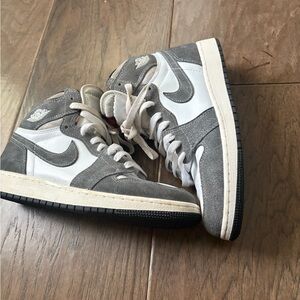 Nike Gray and White High-Top Sneakers